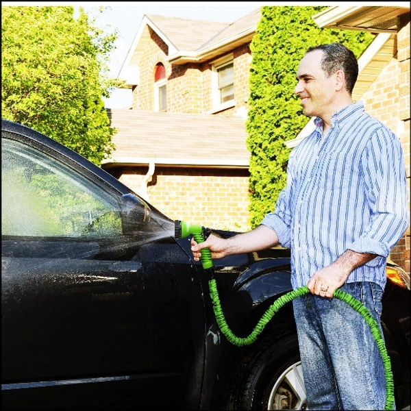 50 Ft Expandable Hose Pipe Nozzle For Garden Wash Car Bike With Spray Gun